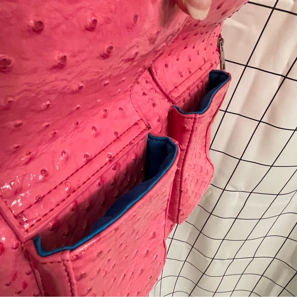 Pink Sports Chic Bag Backpack Zipper Animal texture - Picture 6 of 9